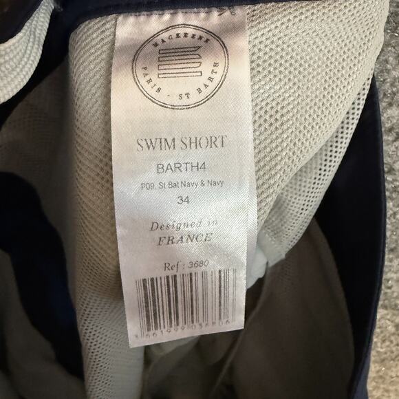 Mackeene Designer Swim Board Shorts Mens 34 Trunks Paris St Barth Pocket - Picture 10 of 10